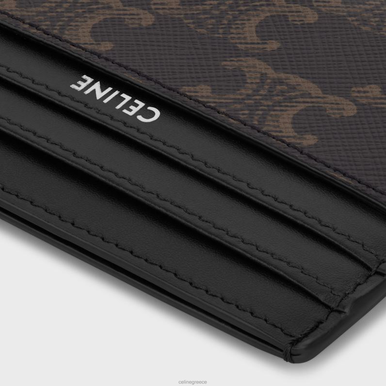 μεγάλη θήκη για κάρτες σε καμβά triomphe & clafskin άνδρες CELINE 640PT2129 αξεσουάρ μαύρος
