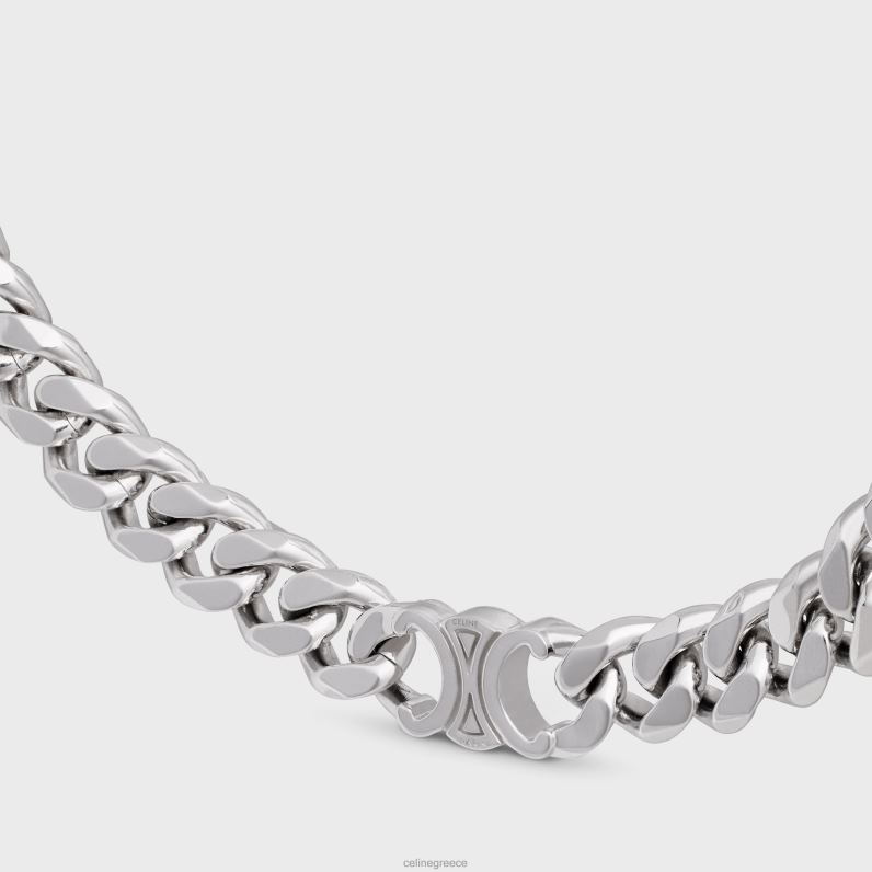 Γκουρμέ κολιέ triomphe από ορείχαλκο με φινίρισμα ροδίου άνδρες CELINE 640PT2277 αξεσουάρ ασήμι