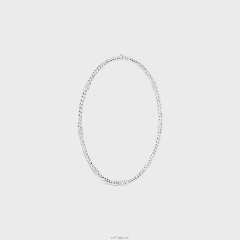 μικρό γκουρμέ κολιέ triomphe από ορείχαλκο με φινίρισμα ροδίου άνδρες CELINE 640PT2278 αξεσουάρ ασήμι