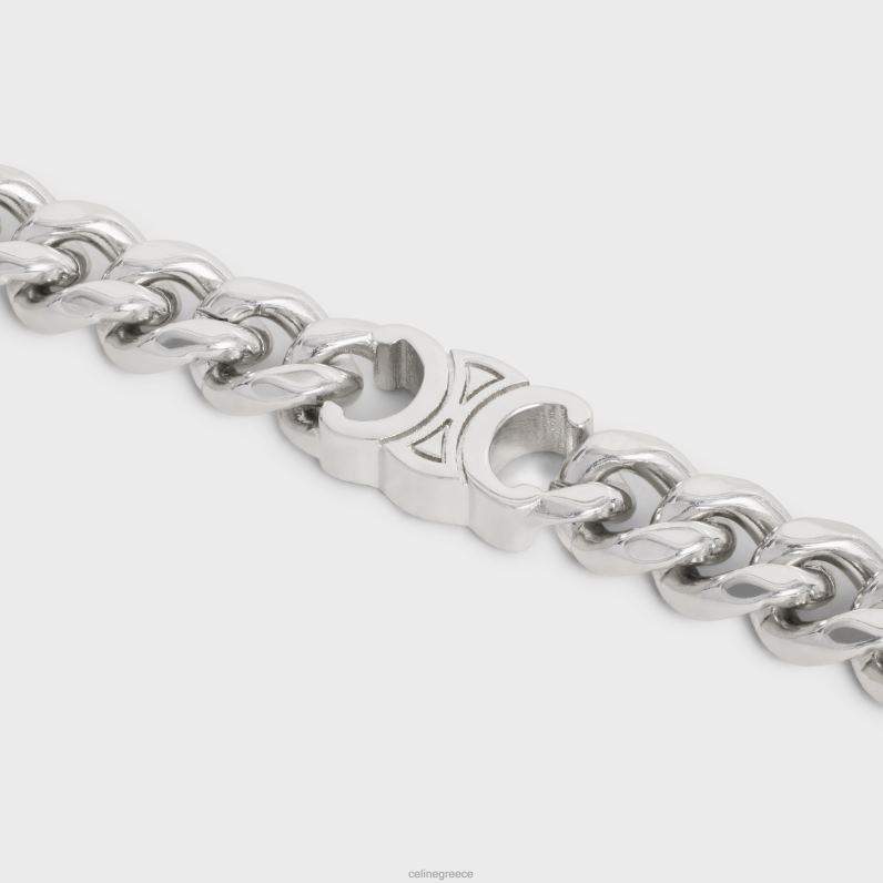 triomphe μικρό γκουρμέ βραχιόλι από ορείχαλκο με φινίρισμα ροδίου άνδρες CELINE 640PT2279 αξεσουάρ ασήμι