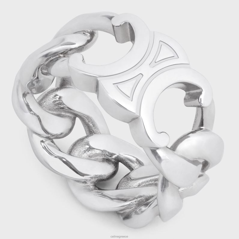 γκουρμέ δαχτυλίδι triomphe από ορείχαλκο με φινίρισμα ροδίου άνδρες CELINE 640PT2283 αξεσουάρ ασήμι