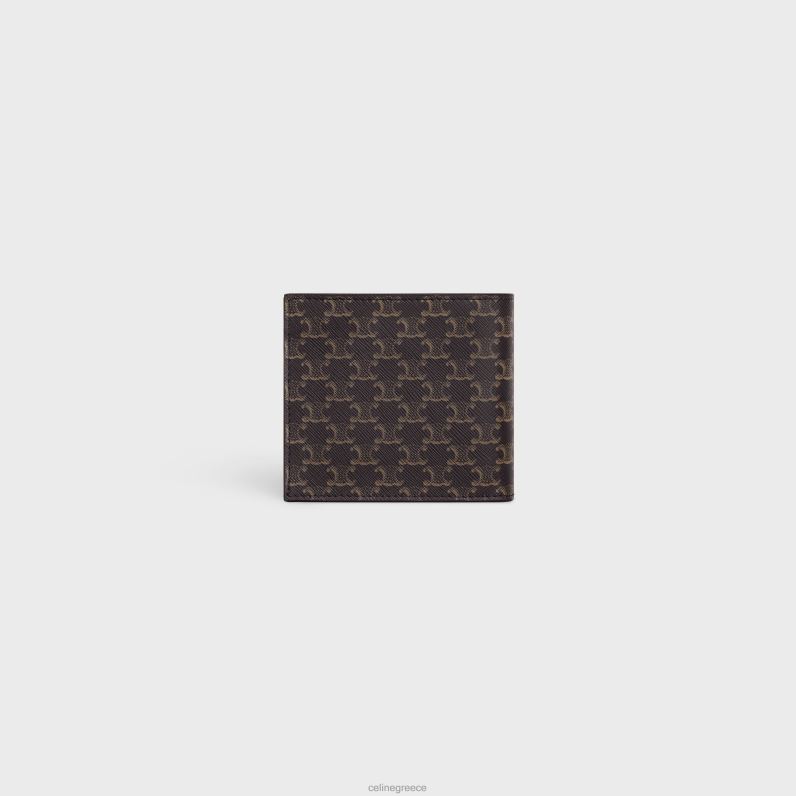δίπτυχο πορτοφόλι σε καμβά θριάμβου άνδρες CELINE 640PT2134 αξεσουάρ μαύρος