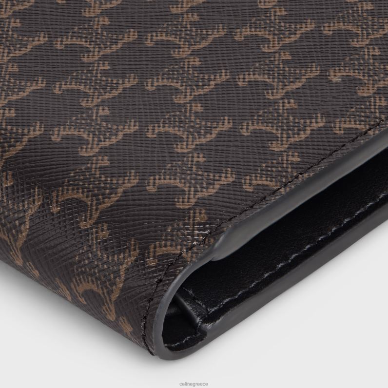 δίπτυχο πορτοφόλι σε καμβά θριάμβου άνδρες CELINE 640PT2134 αξεσουάρ μαύρος