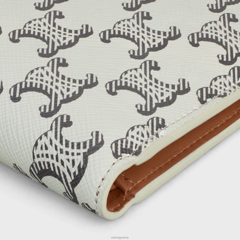 δίπτυχο πορτοφόλι σε καμβά θριάμβου άνδρες CELINE 640PT2135 αξεσουάρ μαύρισμα/εκρού