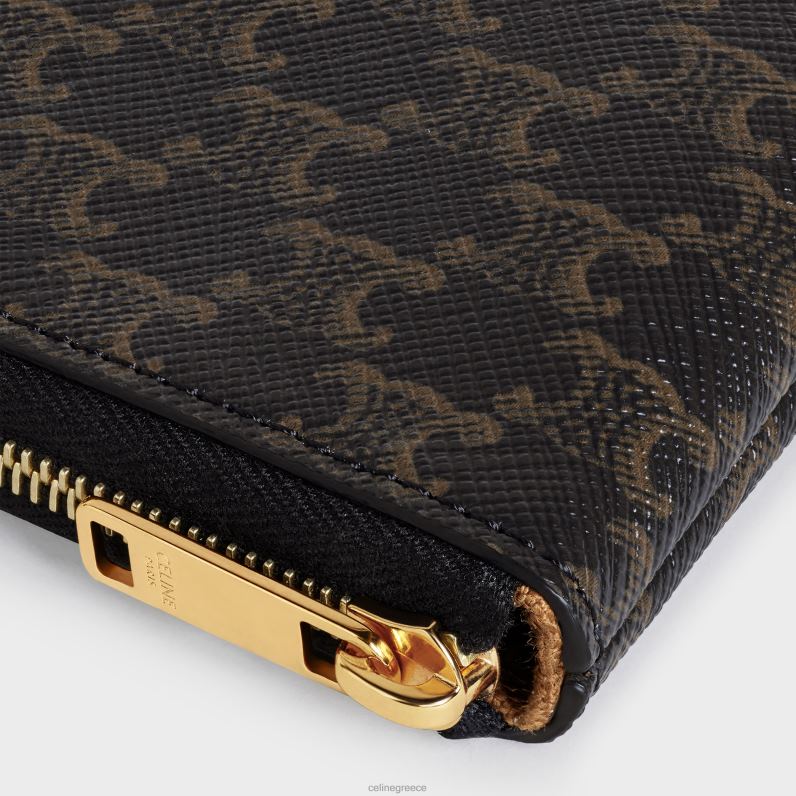 Θήκη για κέρματα και κάρτες σε καμβά θριάμβου άνδρες CELINE 640PT503 αξεσουάρ μαύρος