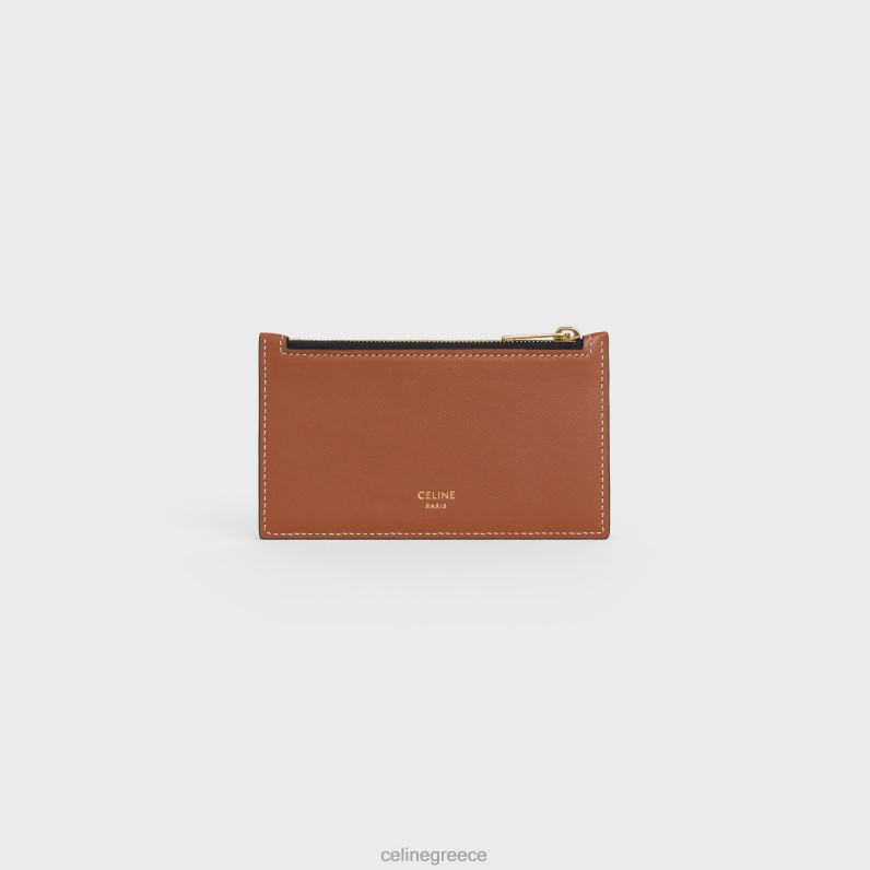 θήκη για κάρτες με φερμουάρ σε καμβά triomphe & δέρμα αρνιού άνδρες CELINE 640PT2124 αξεσουάρ βυρσοδέψω