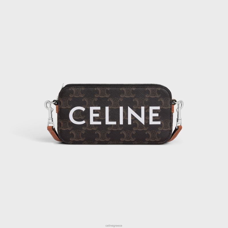 οριζόντια θήκη σε καμβά triomphe με στάμπα άνδρες CELINE 640PT2139 αξεσουάρ βυρσοδέψω