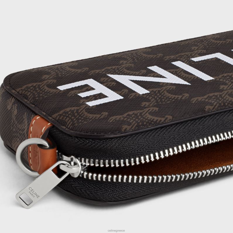 οριζόντια θήκη σε καμβά triomphe με στάμπα άνδρες CELINE 640PT2139 αξεσουάρ βυρσοδέψω