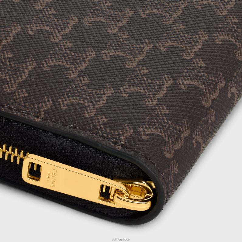 μεγάλο πορτοφόλι με φερμουάρ σε καμβά triomphe άνδρες CELINE 640PT475 αξεσουάρ μαύρος