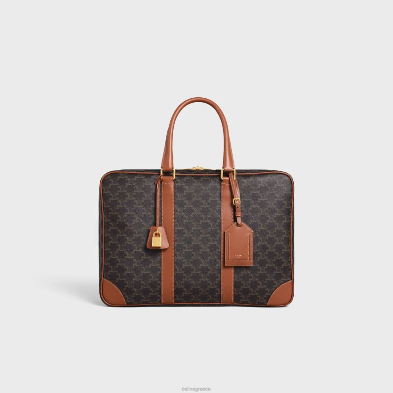 μαλακή αποσκευή 45 σε καμβά triomphe & δέρμα μοσχαριού άνδρες CELINE 640PT1629 αξεσουάρ βυρσοδέψω