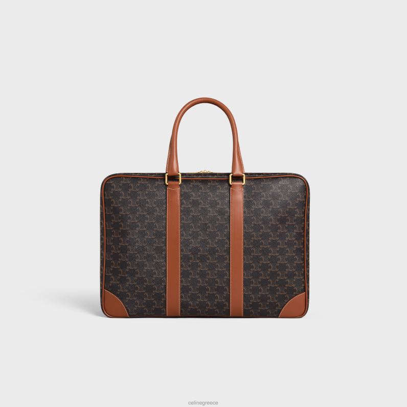 μαλακή αποσκευή 45 σε καμβά triomphe & δέρμα μοσχαριού άνδρες CELINE 640PT1629 αξεσουάρ βυρσοδέψω