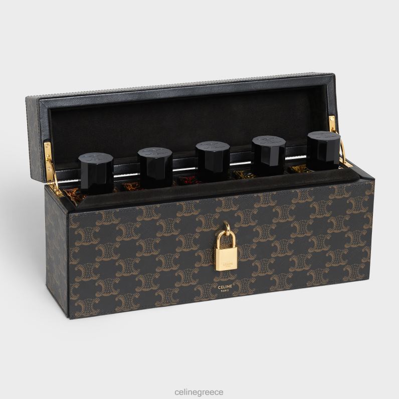θήκη 5 αρώματα 3,4 fl.oz σε καμβά triomphe & φυσικό δέρμα μοσχαριού άνδρες CELINE 640PT1469 αξεσουάρ βυρσοδέψω