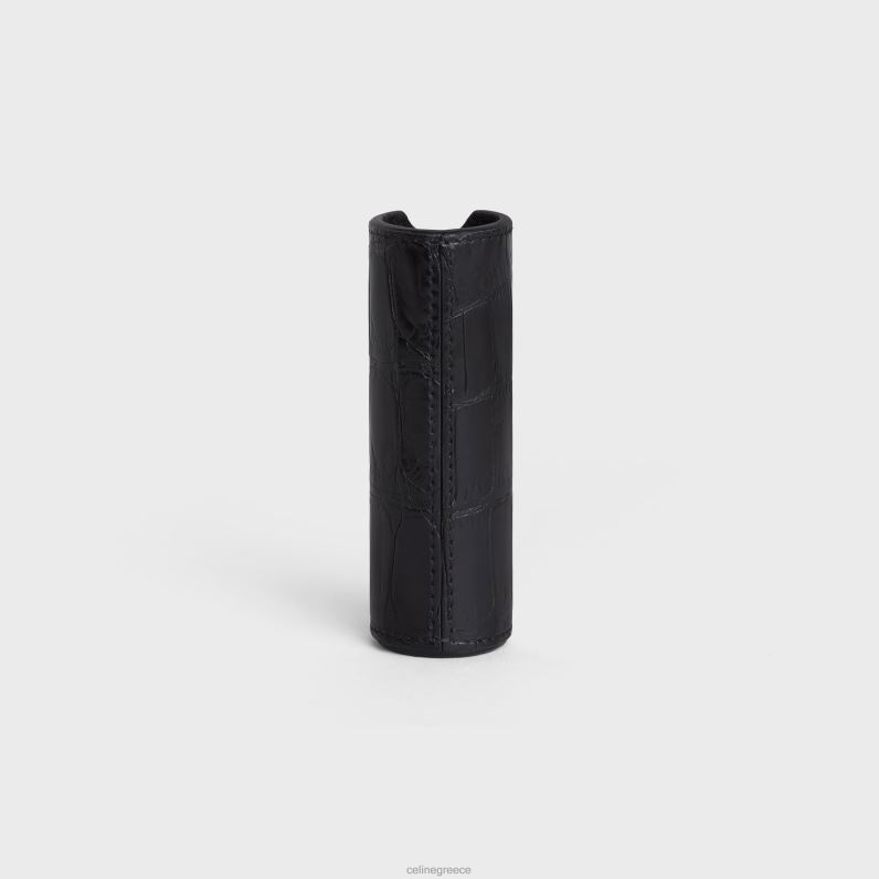 θήκη σπρέι ταξιδιού σε κροκόδειλος άνδρες CELINE 640PT1456 αξεσουάρ μαύρος