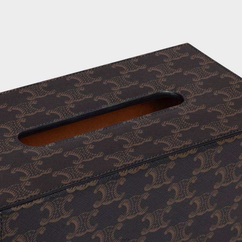 ορθογώνιο χαρτομάντηλο σε καμβά θριάμβου άνδρες CELINE 640PT1495 αξεσουάρ μαύρο/μαύρισμα