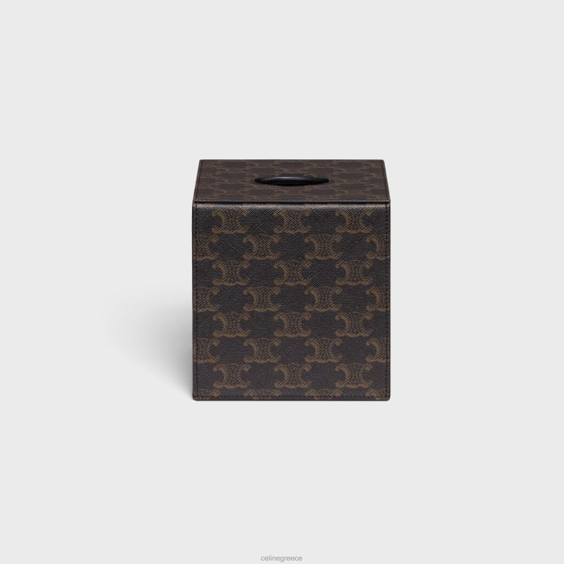 κύβος ιστού σε καμβά θριάμβου άνδρες CELINE 640PT1496 αξεσουάρ μαύρο/μαύρισμα