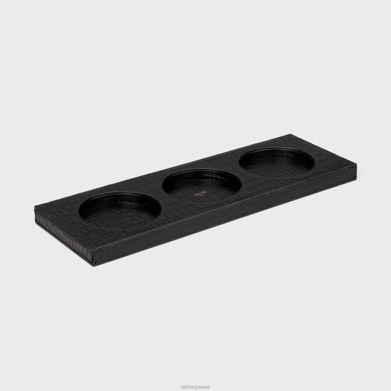 δίσκος κεριών σε κροκόδειλο άνδρες CELINE 640PT1520 αξεσουάρ μαύρος