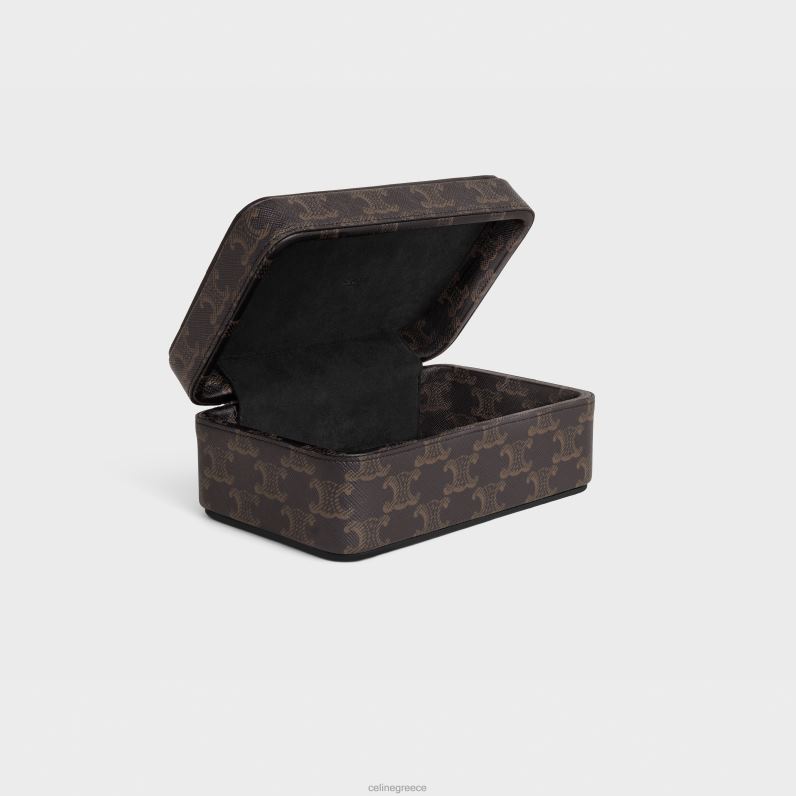 ορθογώνιο κουτί σε καμβά θριάμβου άνδρες CELINE 640PT1541 αξεσουάρ μαύρο/μαύρισμα
