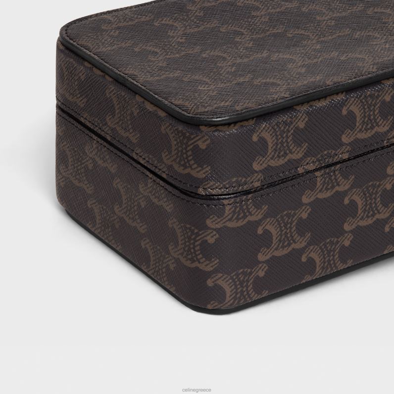 ορθογώνιο κουτί σε καμβά θριάμβου άνδρες CELINE 640PT1541 αξεσουάρ μαύρο/μαύρισμα