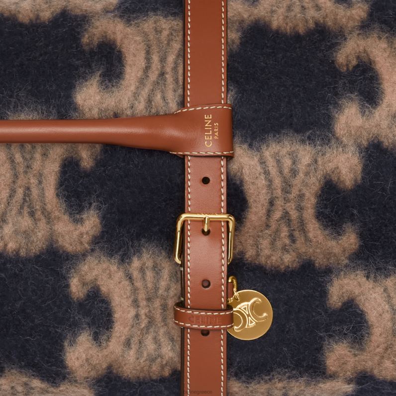 κουβέρτα & θήκη κουβέρτας από δέρμα μοσχαριού άνδρες CELINE 640PT1542 αξεσουάρ μαύρο/μαύρισμα