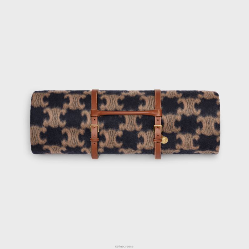 κουβέρτα & θήκη κουβέρτας από δέρμα μοσχαριού άνδρες CELINE 640PT1542 αξεσουάρ μαύρο/μαύρισμα