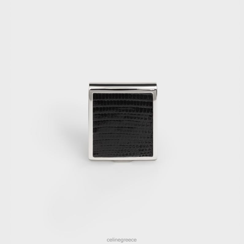 κουτί σπίρτων σε στερλίνα & σαύρα άνδρες CELINE 640PT1544 αξεσουάρ μαύρος