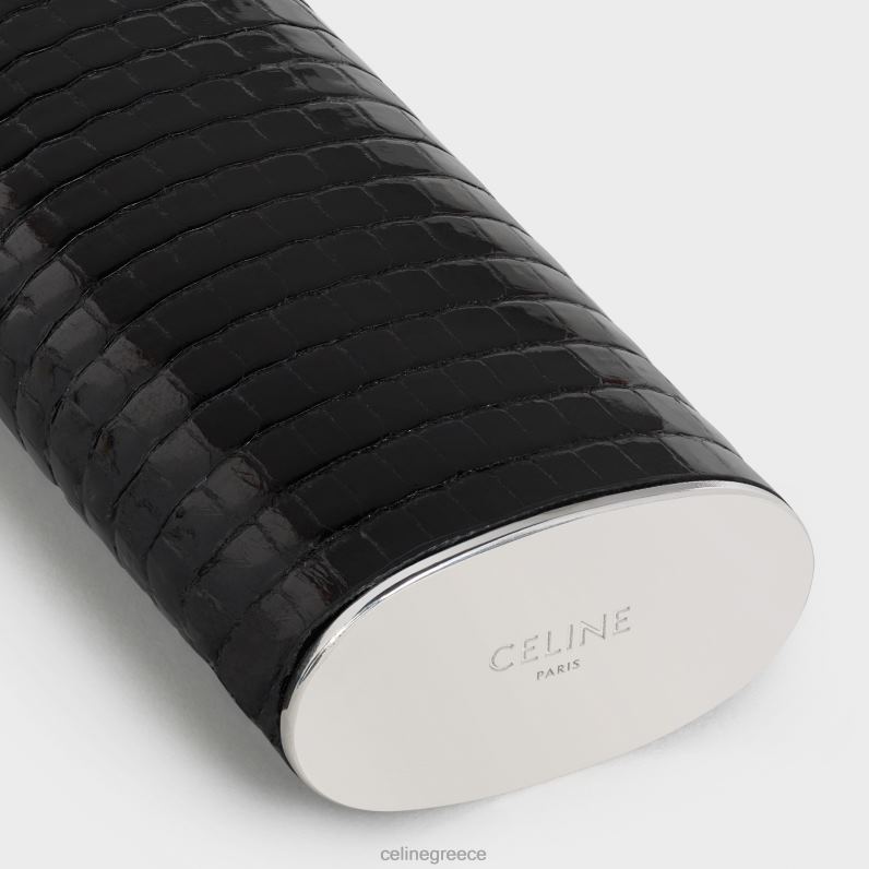 μικρή θήκη αναπτήρα σε στερλίνα & σαύρα άνδρες CELINE 640PT1545 αξεσουάρ μαύρος