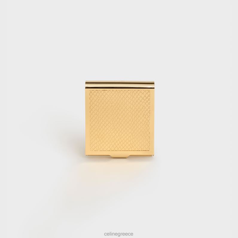 Πύθωνα χαραγμένο κουτί σπίρτα από ορείχαλκο άνδρες CELINE 640PT1550 αξεσουάρ χρυσός