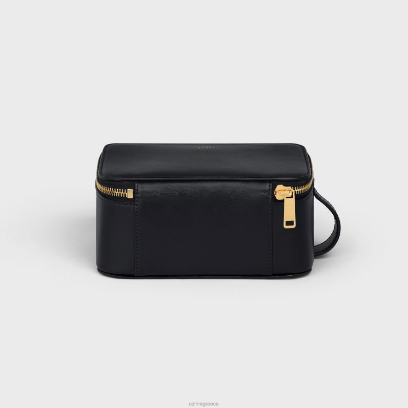 μικρή θήκη περιποίησης σε γυαλιστερό δέρμα μοσχαριού άνδρες CELINE 640PT1586 αξεσουάρ μαύρος
