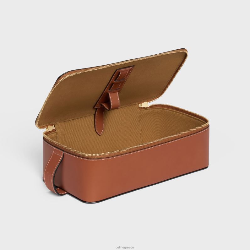 μεγάλη θήκη περιποίησης σε γυαλιστερό δέρμα μοσχαριού άνδρες CELINE 640PT1587 αξεσουάρ βυρσοδέψω