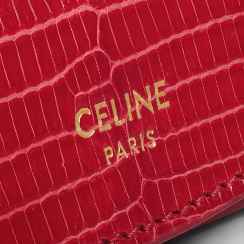 θήκη για δαχτυλίδι σε σαύρα άνδρες CELINE 640PT1597 αξεσουάρ ποπ κόκκινο