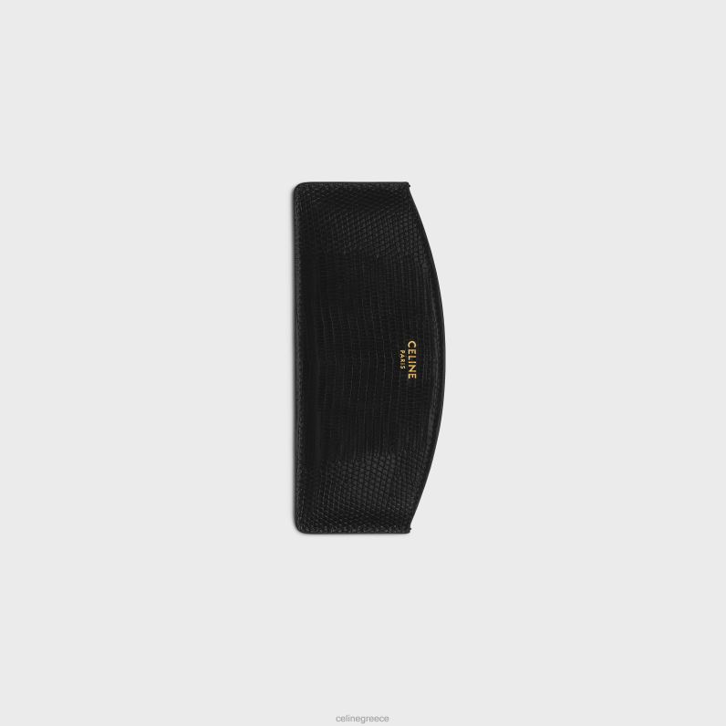 κυρτή χτένα μαλλιών σε σαύρα άνδρες CELINE 640PT1607 αξεσουάρ μαύρος