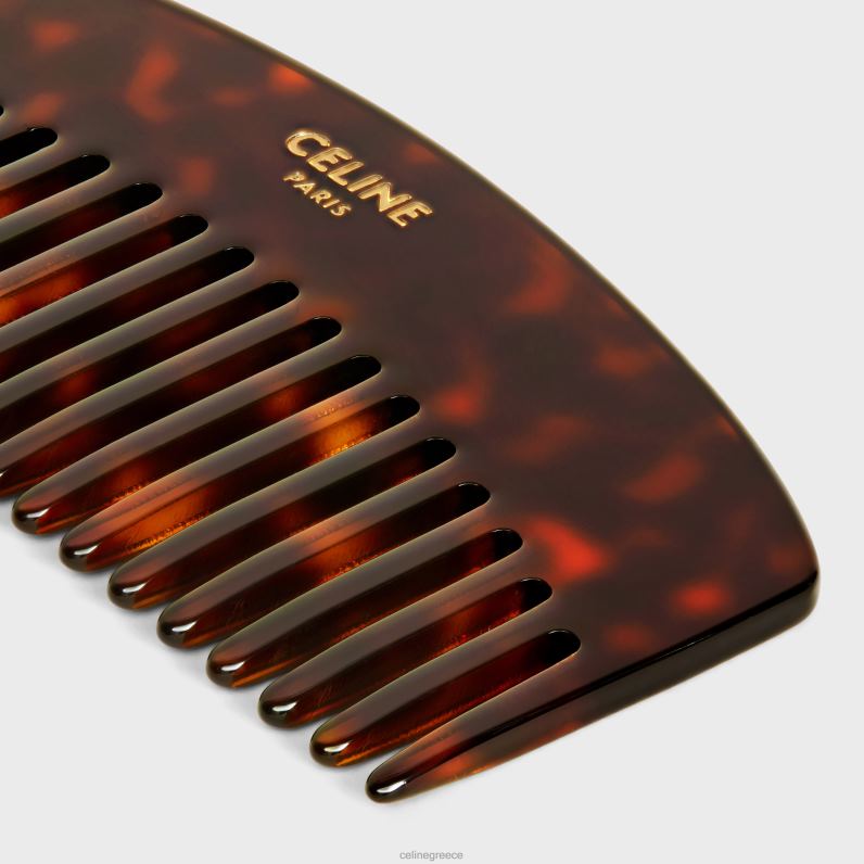 κυρτή χτένα μαλλιών σε καμβά θριάμβου άνδρες CELINE 640PT1610 αξεσουάρ μαύρο/μαύρισμα