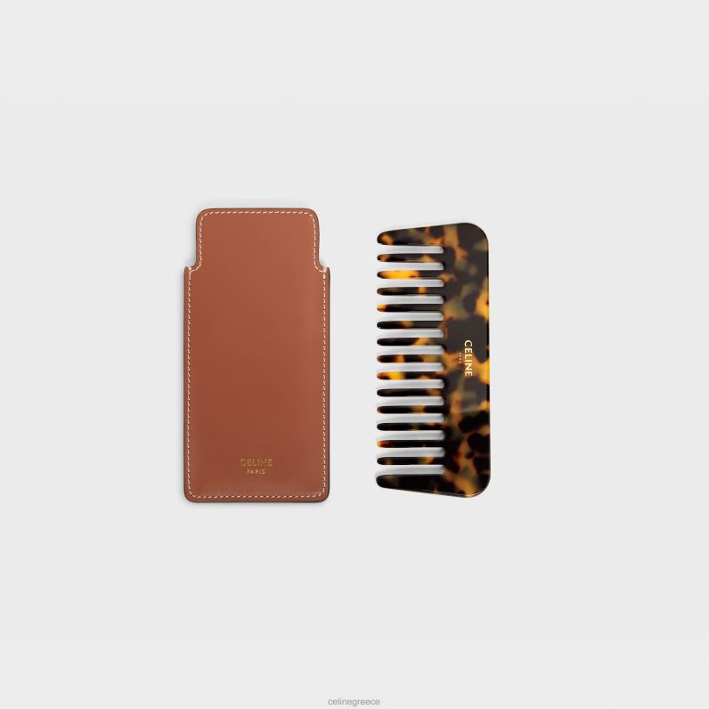 μικρή χτένα μαλλιών σε λείο δέρμα μόσχου άνδρες CELINE 640PT1613 αξεσουάρ βυρσοδέψω