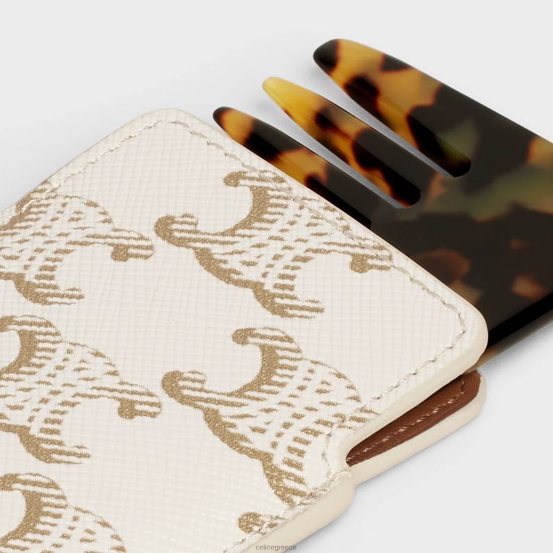 μικρή χτένα μαλλιών σε καμβά θριάμβου άνδρες CELINE 640PT1615 αξεσουάρ άσπρο