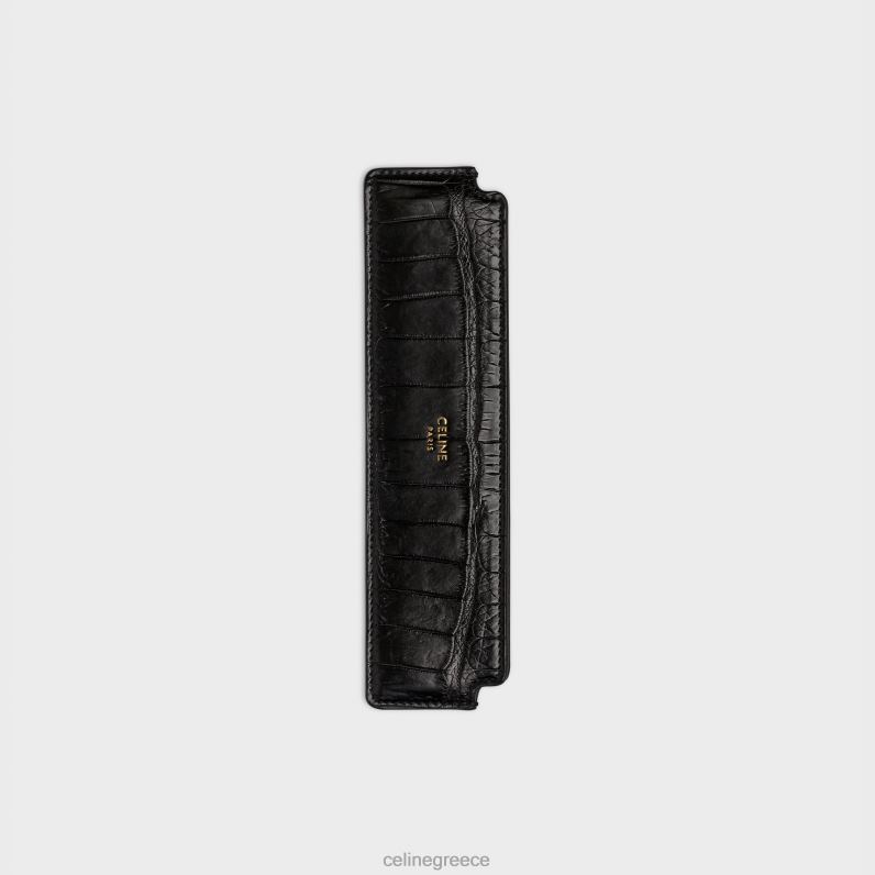 χτένα μαλλιών σε κροκόδειλο άνδρες CELINE 640PT1617 αξεσουάρ μαύρος