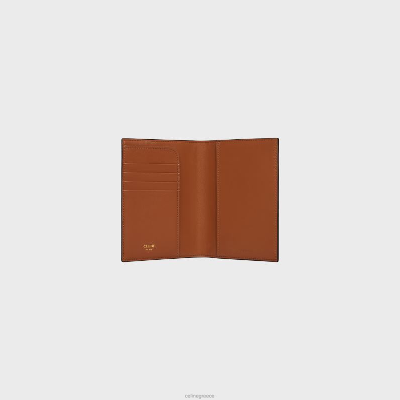 κάλυμμα διαβατηρίου σε καμβά θριάμβου άνδρες CELINE 640PT1627 αξεσουάρ μαύρο/μαύρισμα