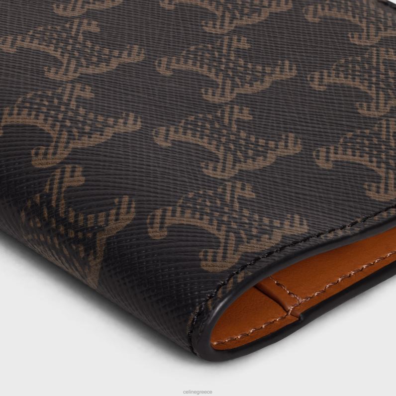 κάλυμμα διαβατηρίου σε καμβά θριάμβου άνδρες CELINE 640PT1627 αξεσουάρ μαύρο/μαύρισμα