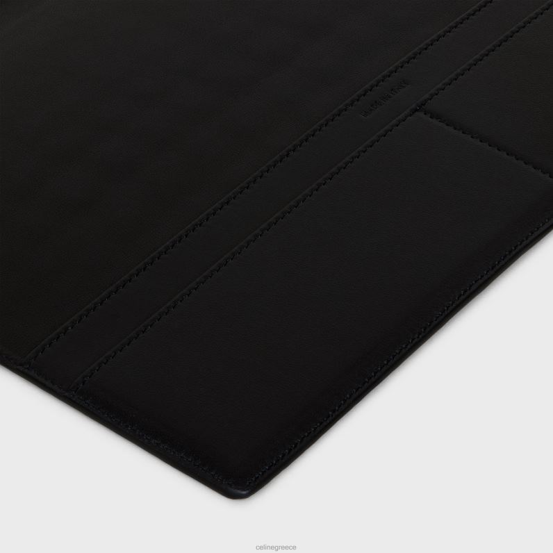 μεγάλο κάλυμμα σημειωματάριου σε κροκόδειλο άνδρες CELINE 640PT1638 αξεσουάρ μαύρος