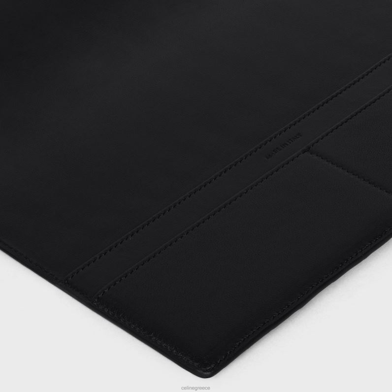 μεσαίο εξώφυλλο σημειωματάριου σε κροκόδειλο άνδρες CELINE 640PT1639 αξεσουάρ μαύρος