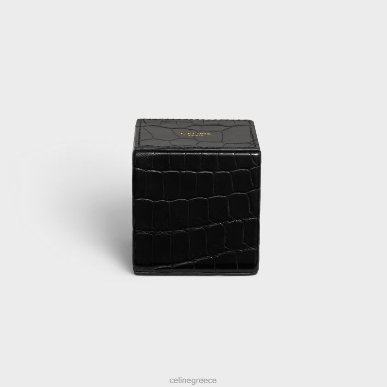τετράγωνο χαρτόβαρο σε κροκόδειλο άνδρες CELINE 640PT1652 αξεσουάρ μαύρος