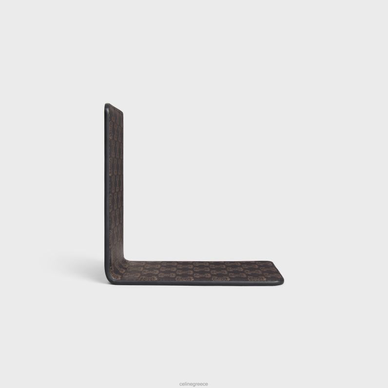 βιβλιοθήκη από δέρμα αρνιού με τύπωμα καμβά θριάμβου άνδρες CELINE 640PT1656 αξεσουάρ μαύρο/μαύρισμα