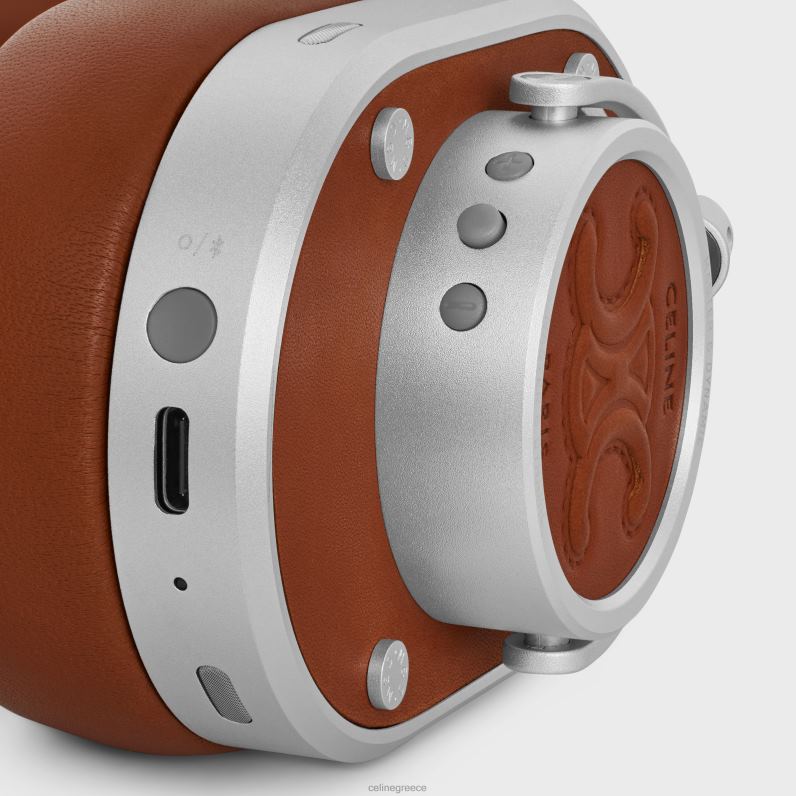 ακουστικά από φυσικό δέρμα μοσχαριού & αρνιού με ανάγλυφο θρίαμβο άνδρες CELINE 640PT1666 αξεσουάρ βυρσοδέψω