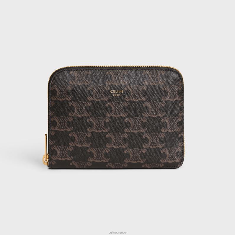 βάλτε τραπουλόχαρτα σε καμβά θριάμβου άνδρες CELINE 640PT1668 αξεσουάρ μαύρο/μαύρισμα