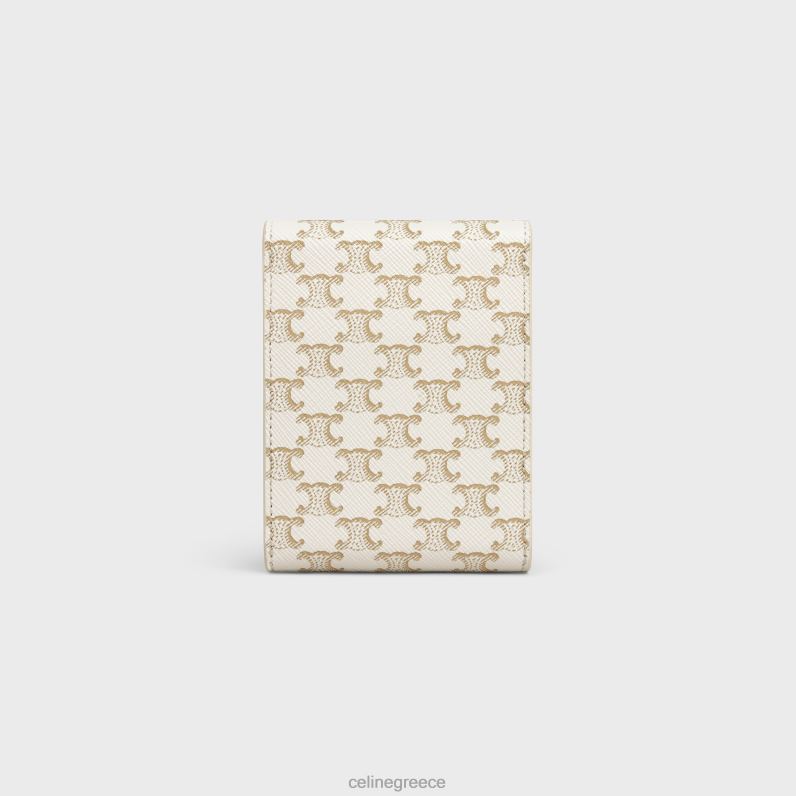 θήκη για τραπουλόχαρτα σε καμβά θριάμβου & δέρμα αρνιού άνδρες CELINE 640PT1671 αξεσουάρ άσπρο
