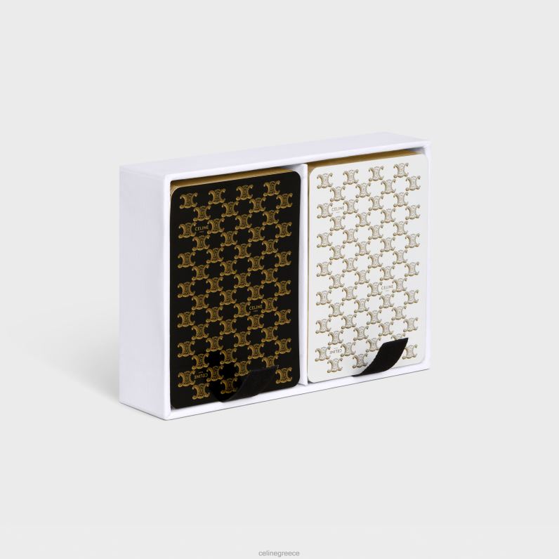 σετ διπλών τραπουλόχαρτων άνδρες CELINE 640PT1672 αξεσουάρ μαύρο άσπρο