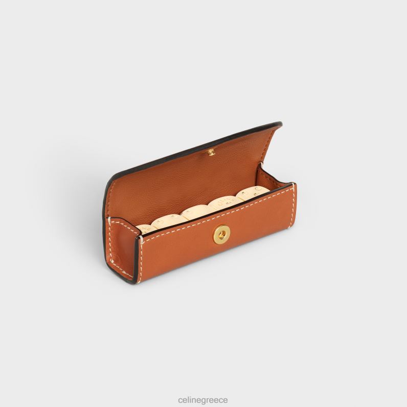 θήκη με ζάρια σε φυσικό δέρμα μόσχου άνδρες CELINE 640PT1675 αξεσουάρ βυρσοδέψω