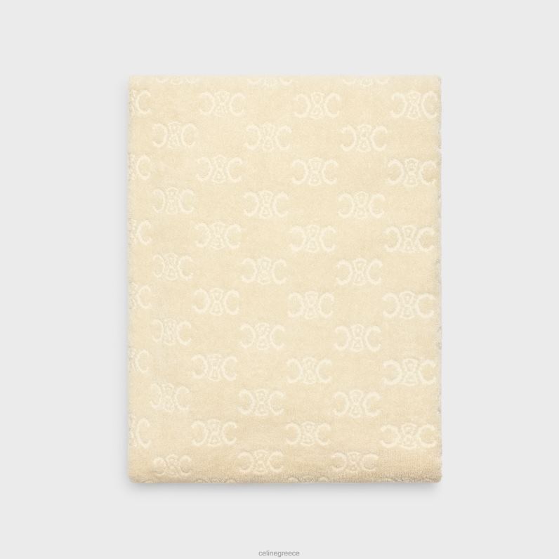 πετσέτα θαλάσσης σε μονόγραμμα βαμβάκι άνδρες CELINE 640PT1691 αξεσουάρ εκρού