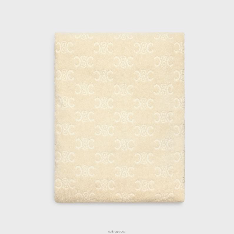 πετσέτα θαλάσσης σε μονόγραμμα βαμβάκι άνδρες CELINE 640PT1691 αξεσουάρ εκρού