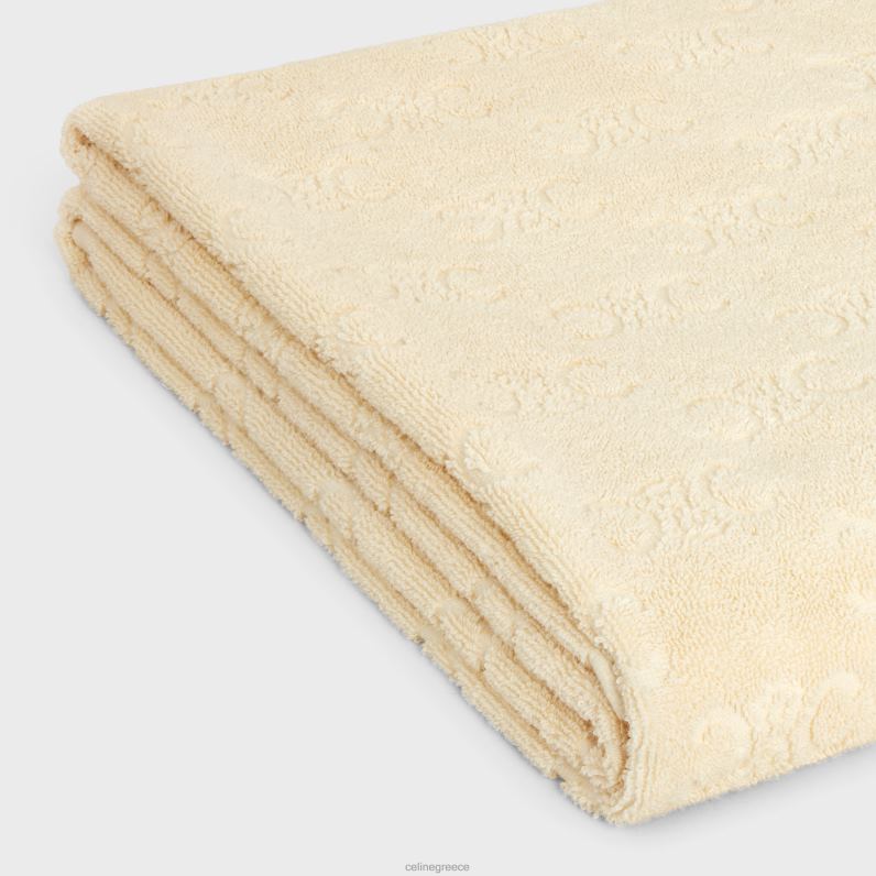 πετσέτα θαλάσσης σε μονόγραμμα βαμβάκι άνδρες CELINE 640PT1691 αξεσουάρ εκρού