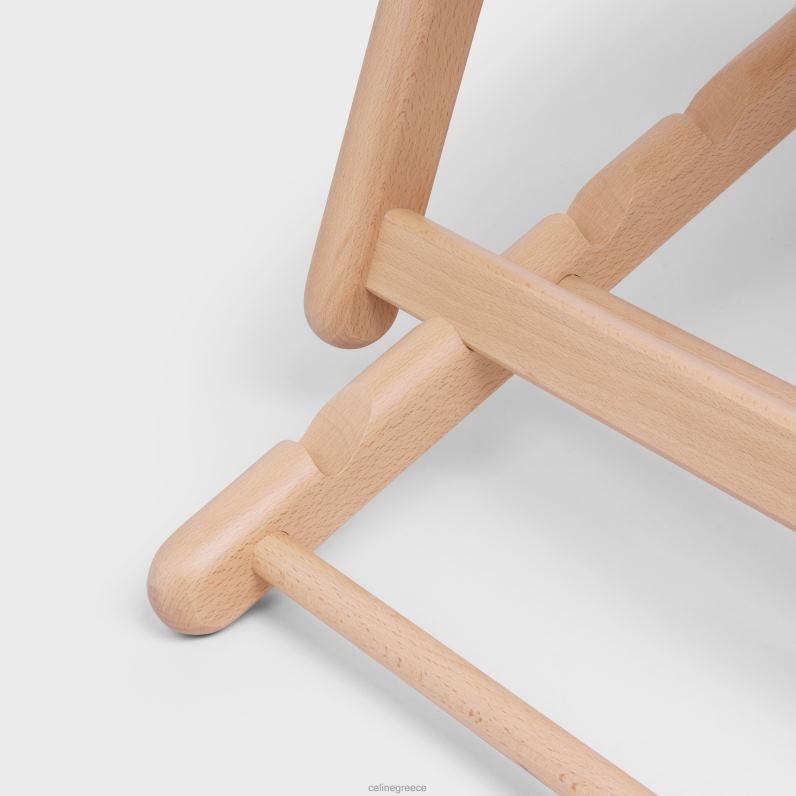 ξαπλώστρα σε ξύλο & ύφασμα με ζακάρ άνδρες CELINE 640PT1693 αξεσουάρ καφέ/μπεζ